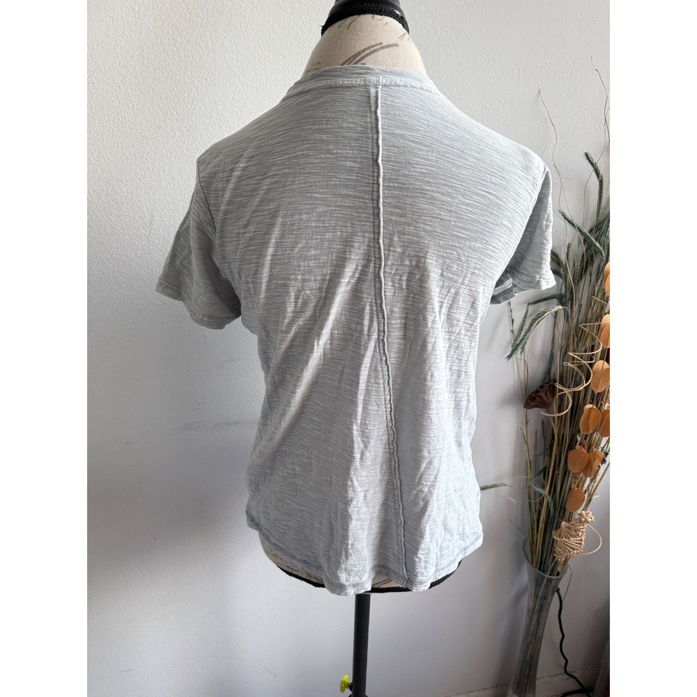 Pilcro and the Letterpress Womens Small Grey Slub Knit Back Seam T-Shirt